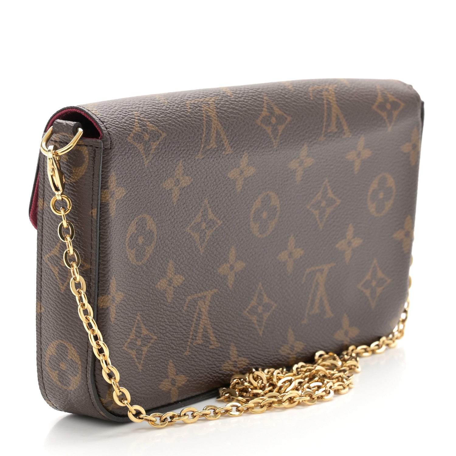 Louis Vuitton Monogram Pochette Felicie Chain Wallet Fuchsia 4 of 10
