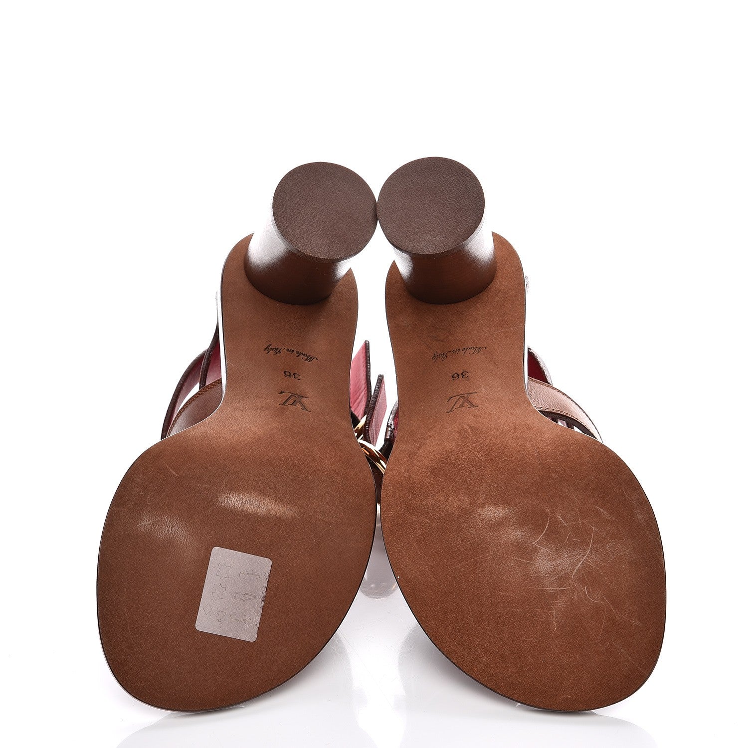 Louis Vuitton Calfskin Monogram Ocean Drive Heeled Sandals 36 Cognac 5 of 11