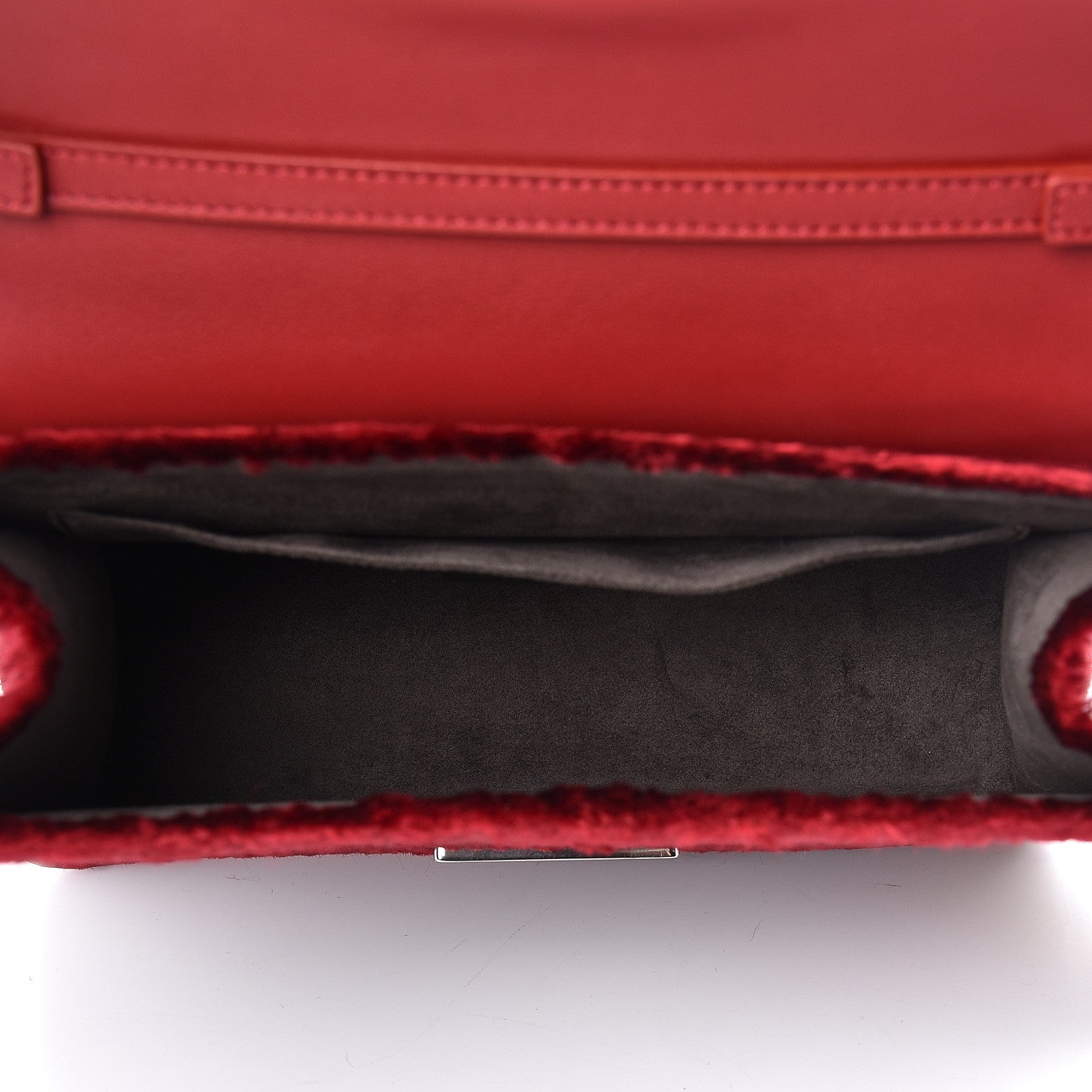 Fendi Velluto Astrakan Vitello Dolce F is Fendi Kan I Shoulder Bag Rosso 5 of 10