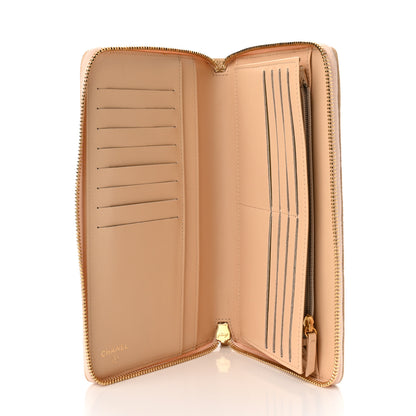 Chanel Caviar Quilted Large Zip Around Organizer Wallet Beige 5 of 10