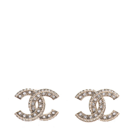 Chanel Crystal Timeless CC Earrings Light Gold 1 of 5