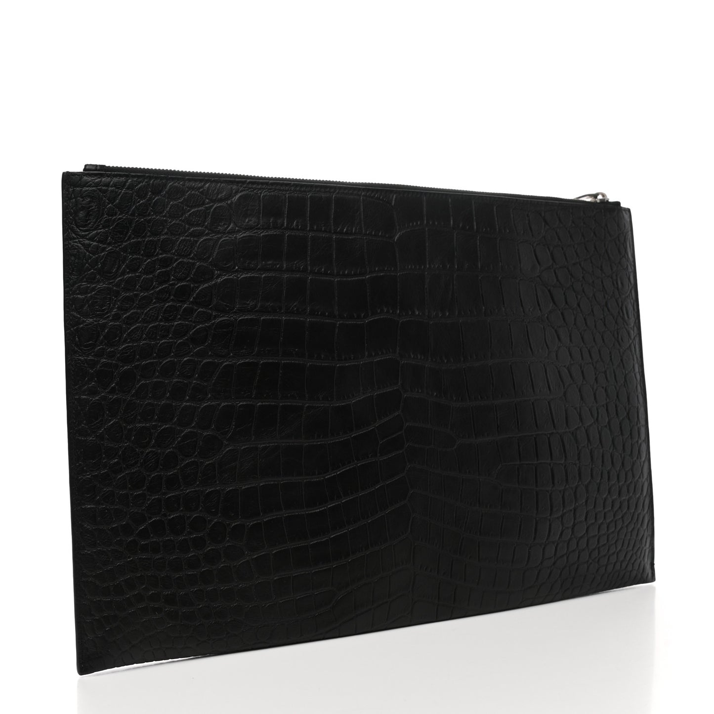 Calfskin Crocodile Embossed Document Holder Black
