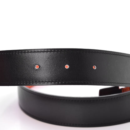 Hermes Box Togo 32mm H Belt 100 Black Orange 6 of 7