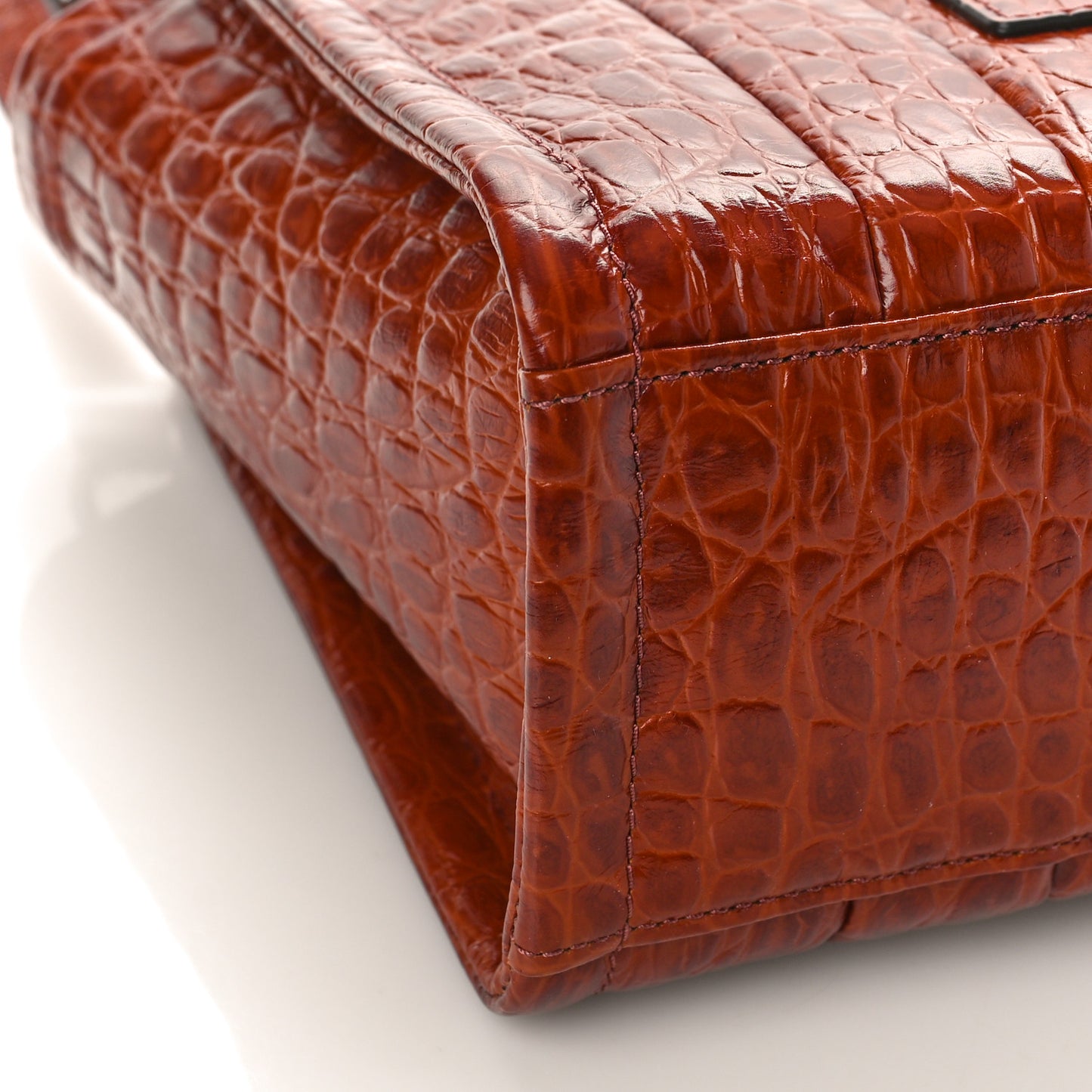 Croc Embossed Small The Tote Bag Brown