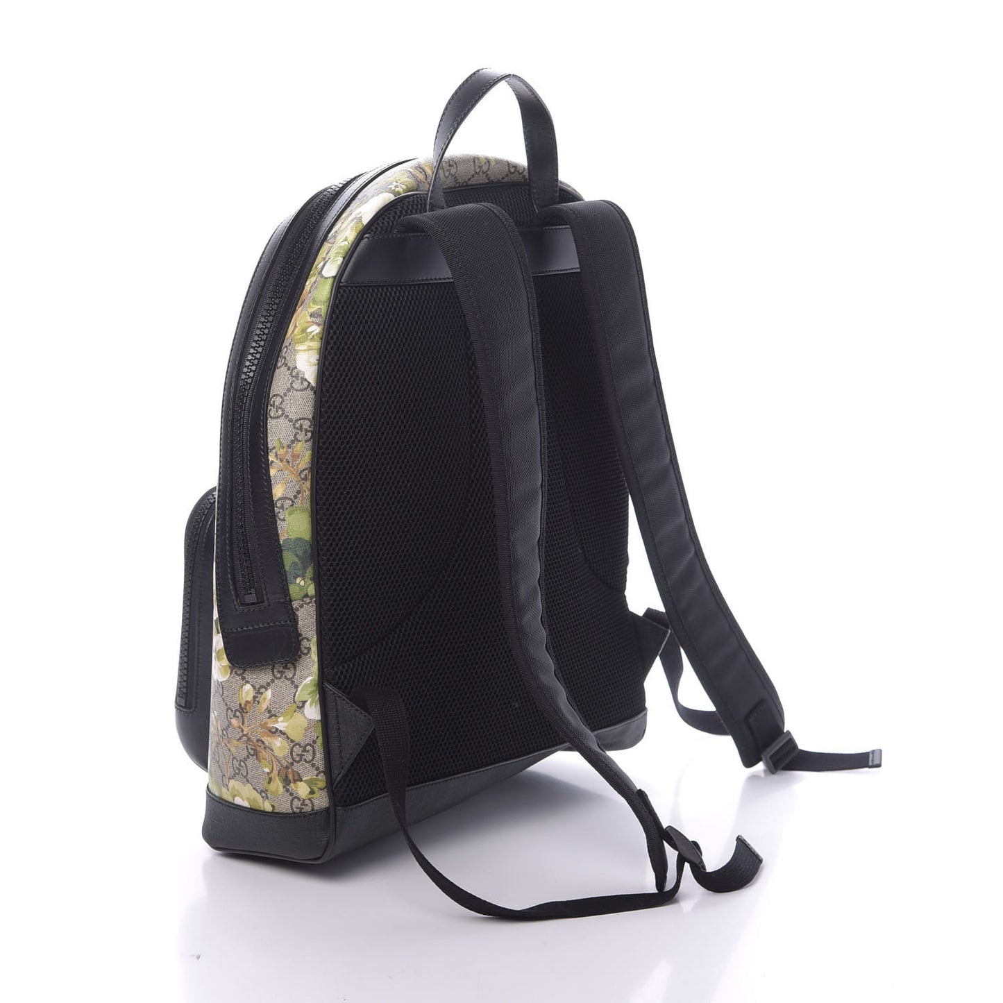 GG Supreme Monogram Blooms Medium Day Backpack Beige New Military Black