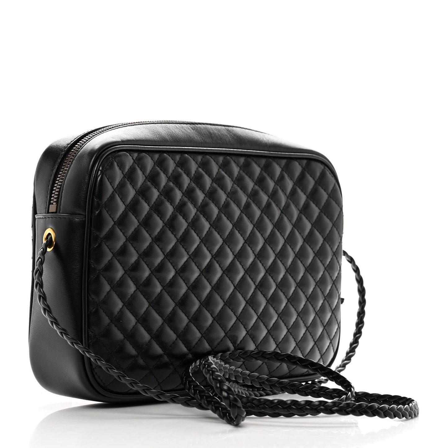 Calfskin Web Trapuntata Small GG Shoulder Bag Black
