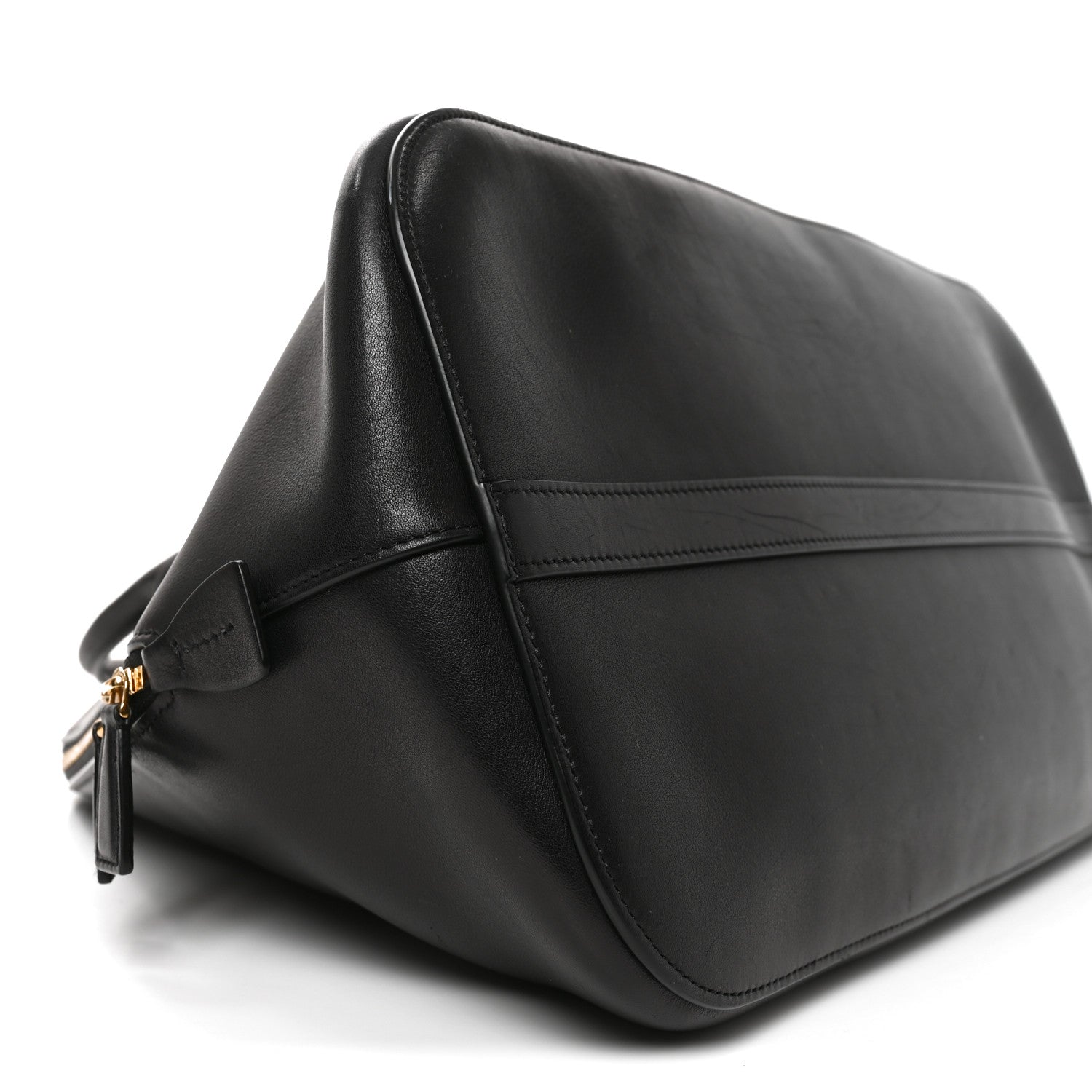 The Row Polished Saddle Calfskin Large Devon Bag Black 8 of 9
