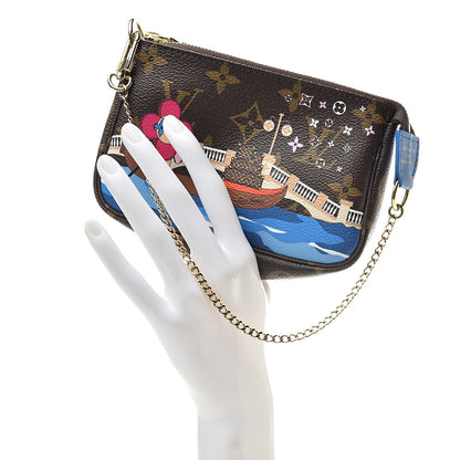 Louis Vuitton Monogram 2019 Christmas Animation Mini Venice Pochette Accessories Blue 2 of 7