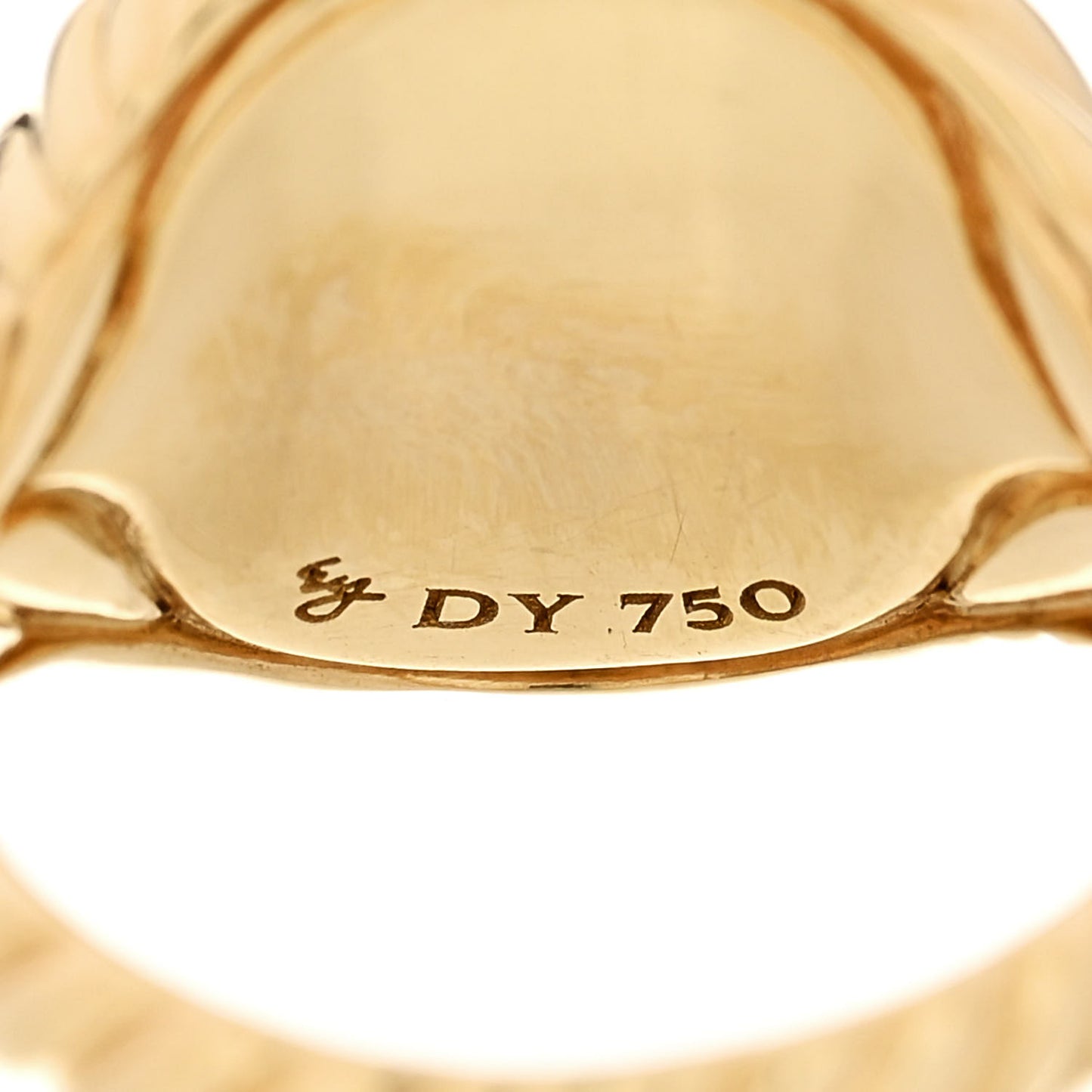 18K Yellow Gold 13mm Sculpted Cable Pinky Ring 43 2.75