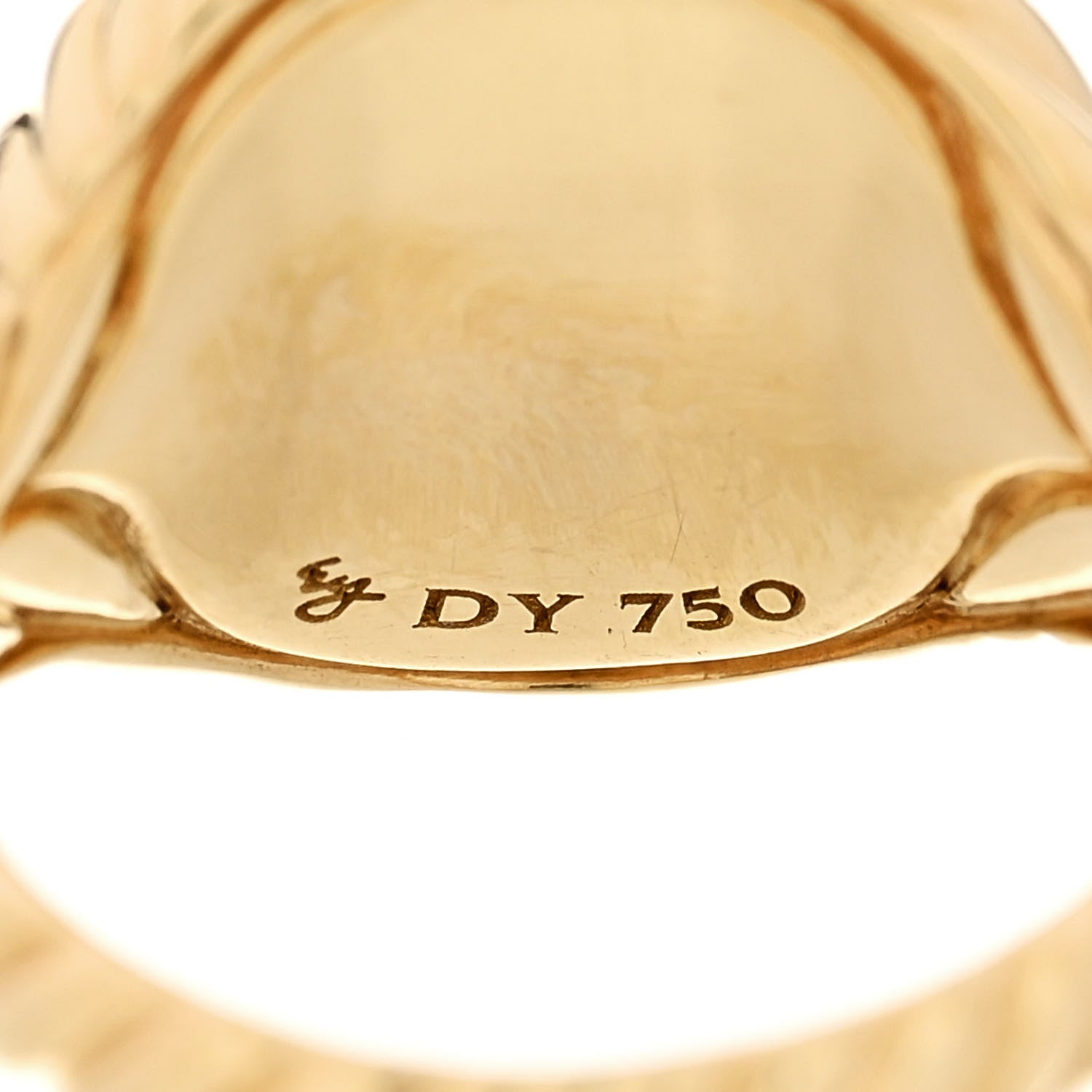 David Yurman 18K Yellow Gold 13mm Sculpted Cable Pinky Ring 43 2.75 4 of 4