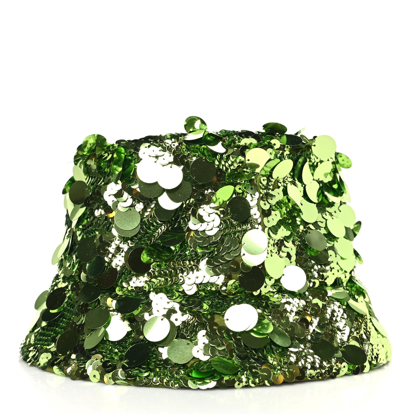 Paillettes Metal Triangle Logo Womens Bucket Hat S Lime