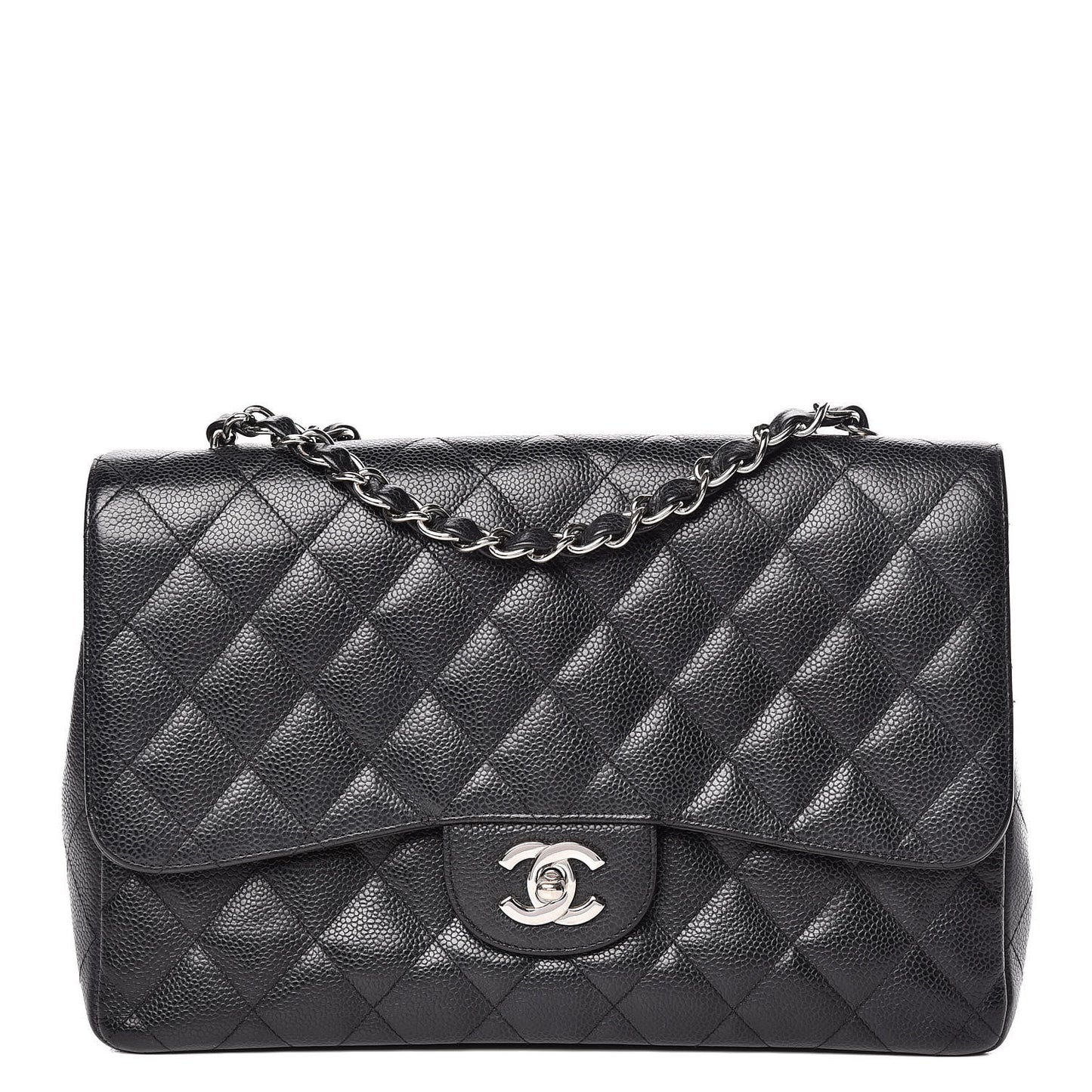 Caviar Quilted Jumbo Single Flap Black