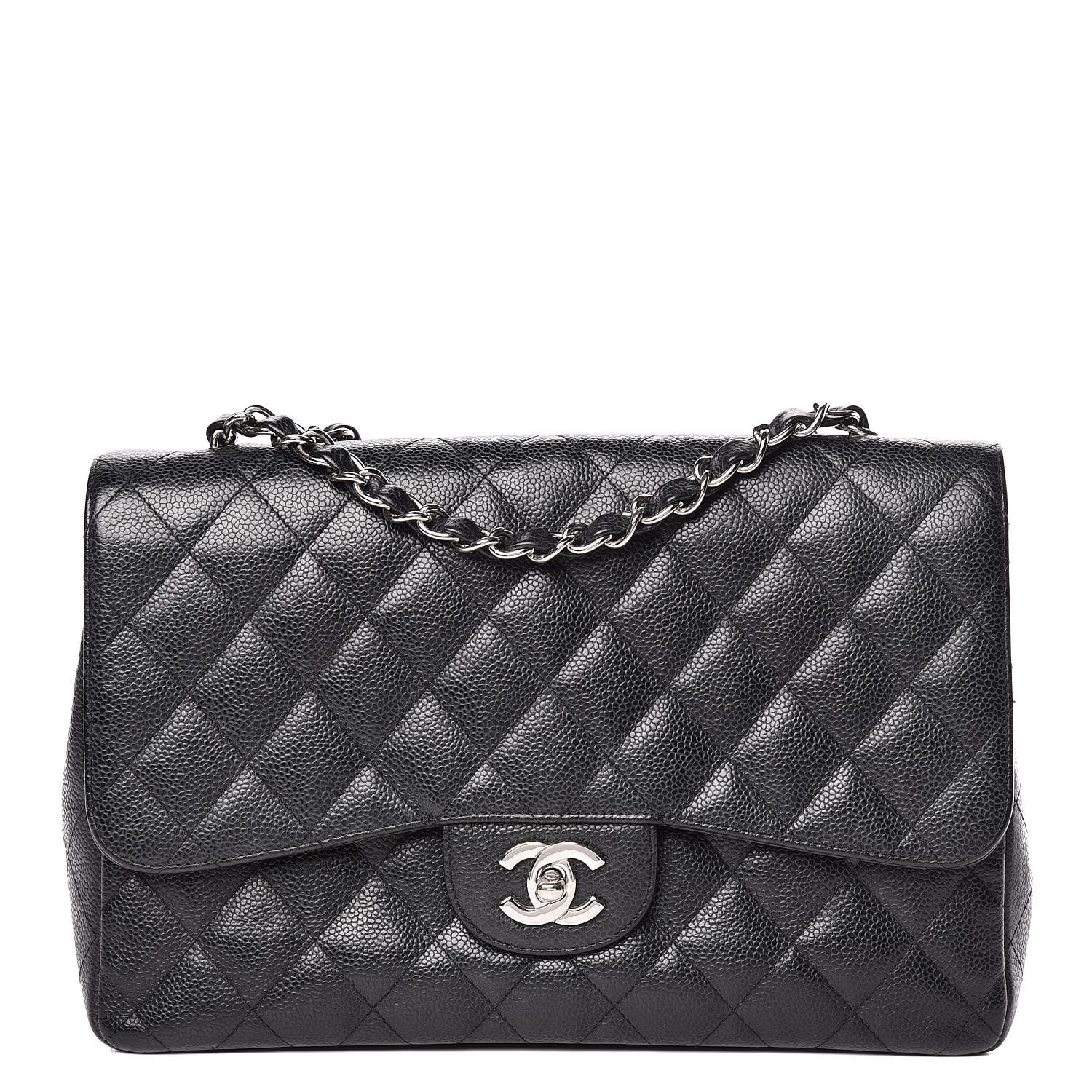 Chanel Caviar Quilted Jumbo Single Flap Black 1 of 11
