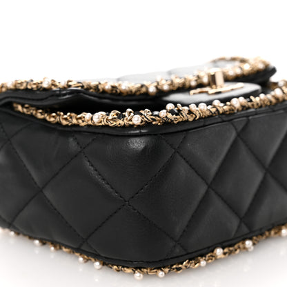 Chanel Lambskin Quilted Pearl Edge Mini Rectangular Flap Bag Black 9 of 12