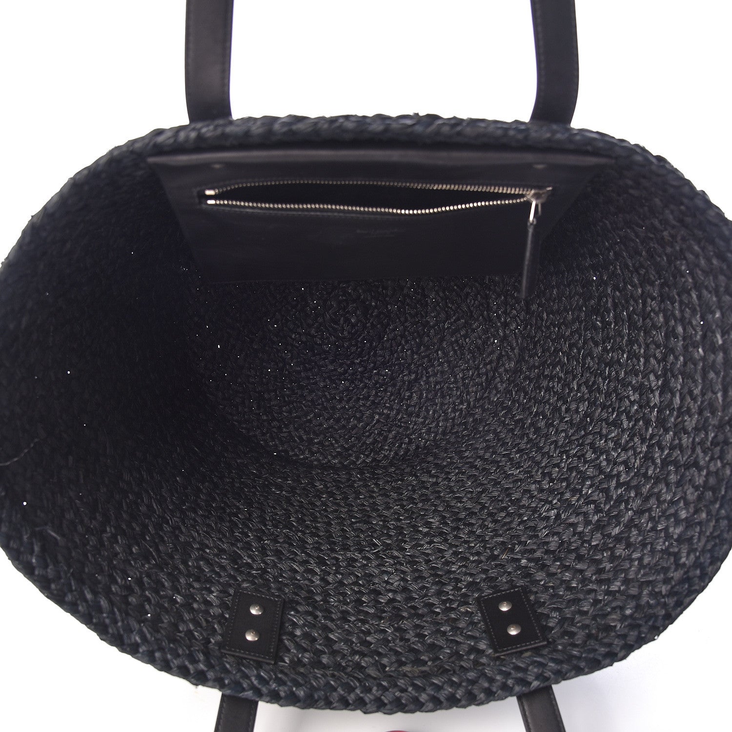 Saint Laurent Raffia Medium Panier Bag Black 5 of 9