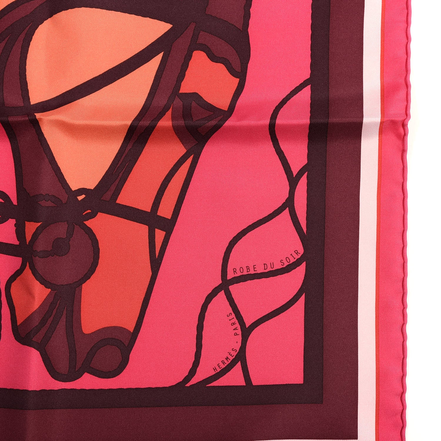 Hermes Silk Gavroche Robe Du Soir Pop DJ Scarf 45 Rose Indien Rouge Vert 2 of 5