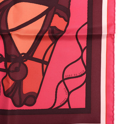 Hermes Silk Gavroche Robe Du Soir Pop DJ Scarf 45 Rose Indien Rouge Vert 2 of 5