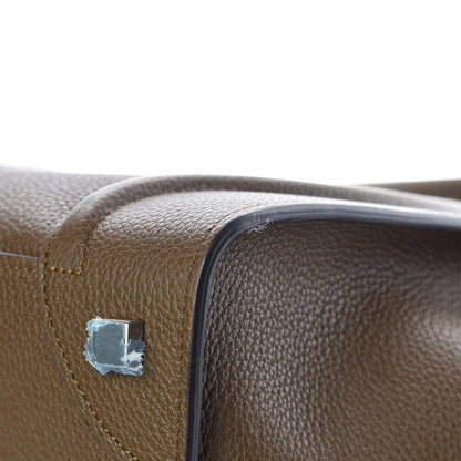Celine Drummed Calfskin Mini Luggage Moss Green 13 of 14