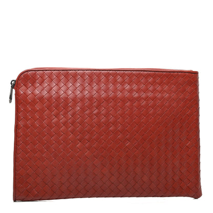 Bottega Veneta Nappa Intrecciato Flat Zip Pouch Brique 1 of 9
