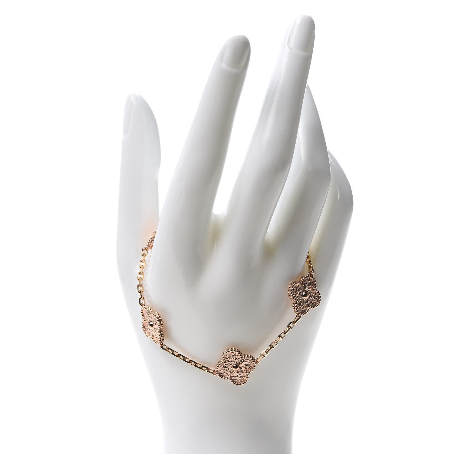 Van Cleef & Arpels 18K Rose Gold 5 Motifs Vintage Alhambra Bracelet 2 of 5