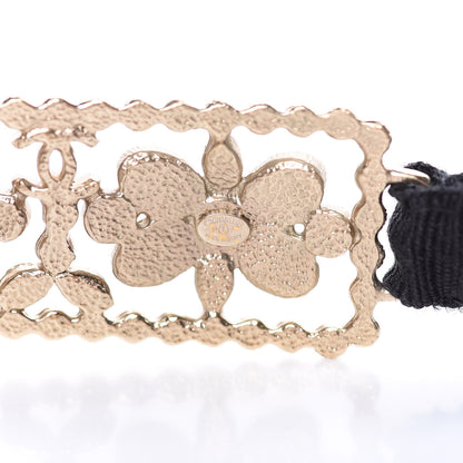 Chanel Crystal Camellia CC Headband Gold 5 of 5