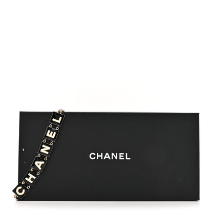 Chanel Metal Enamel Chain Logo Belt 75 30 Gold Black White 4 of 4