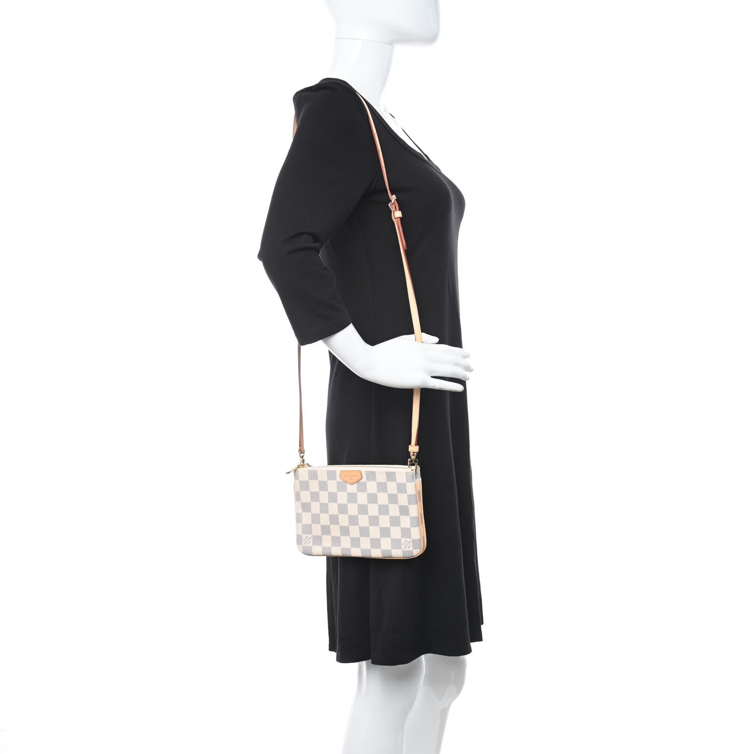Louis Vuitton Damier Azur Double Zip Pochette 2 of 11