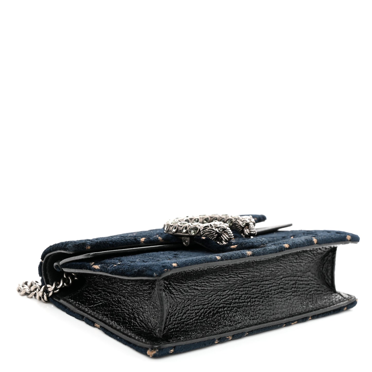 Velvet GG Monogram Super Mini Dionysus Shoulder Bag Blue Beige Black