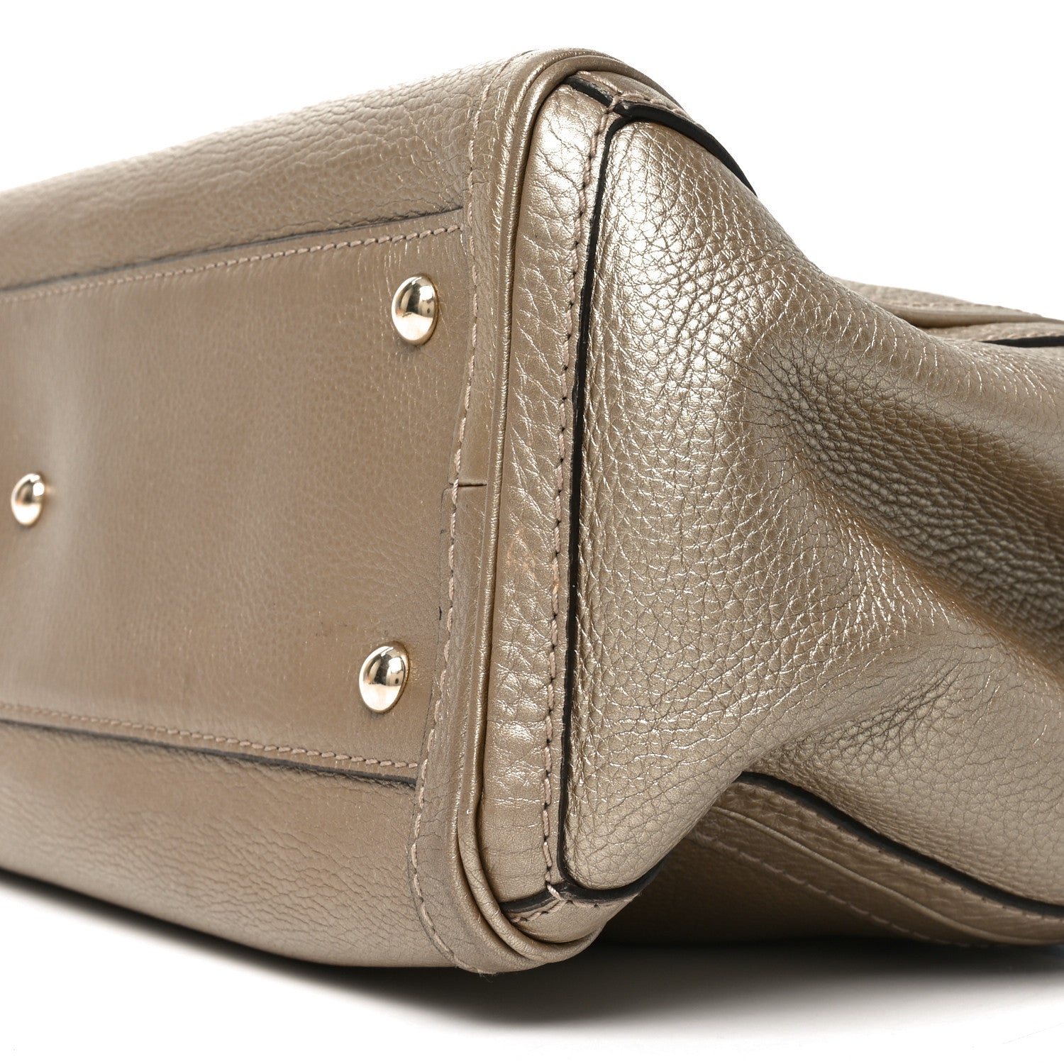 Gucci Metallic Pebbled Calfskin Medium Bella Tote Gold 10 of 10