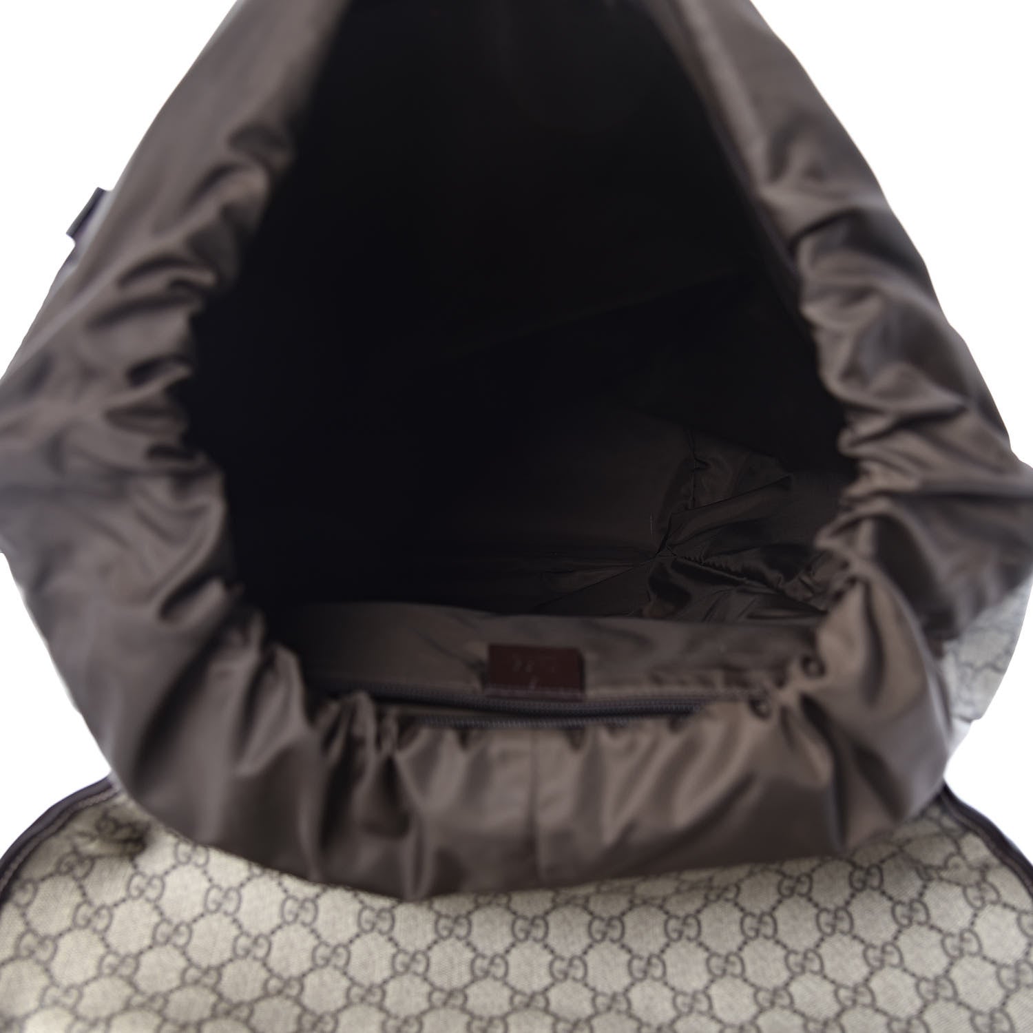 Gucci GG Supreme Monogram Large Interlocking G Double Buckle Backpack Dark Brown 5 of 11