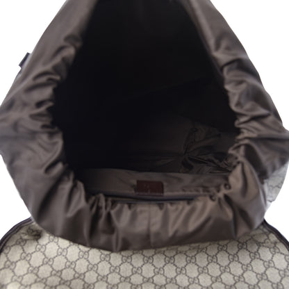 Gucci GG Supreme Monogram Large Interlocking G Double Buckle Backpack Dark Brown 5 of 11