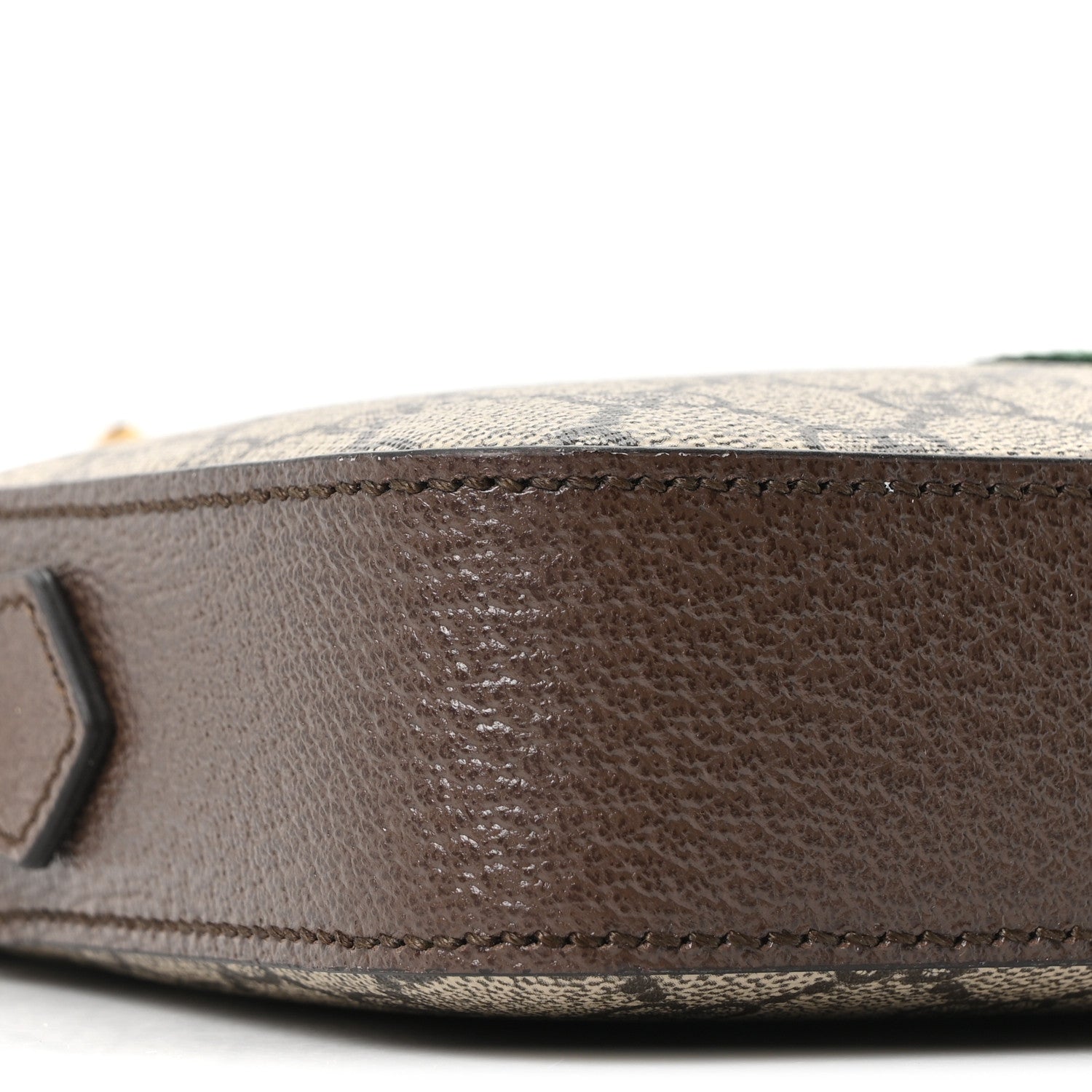 Gucci GG Supreme Monogram Textured Dollar Calfskin Web Ophidia Wristlet Shoulder Bag Beige Ebony New Acero 8 of 9