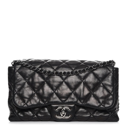 Chanel Lambskin Quilted 3 Accordion Flap Bag Black 1 of 12