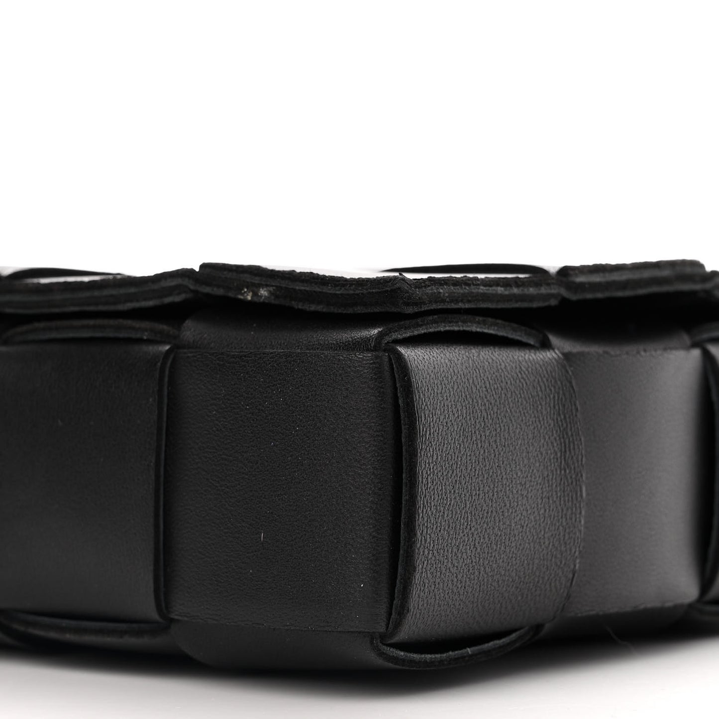 Lambskin Maxi Intrecciato Cassette Crossbody Bag Black