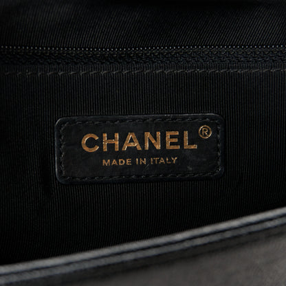 Chanel Iridescent Caviar Chevron Quilted New Medium Boy Flap Black 6 of 10