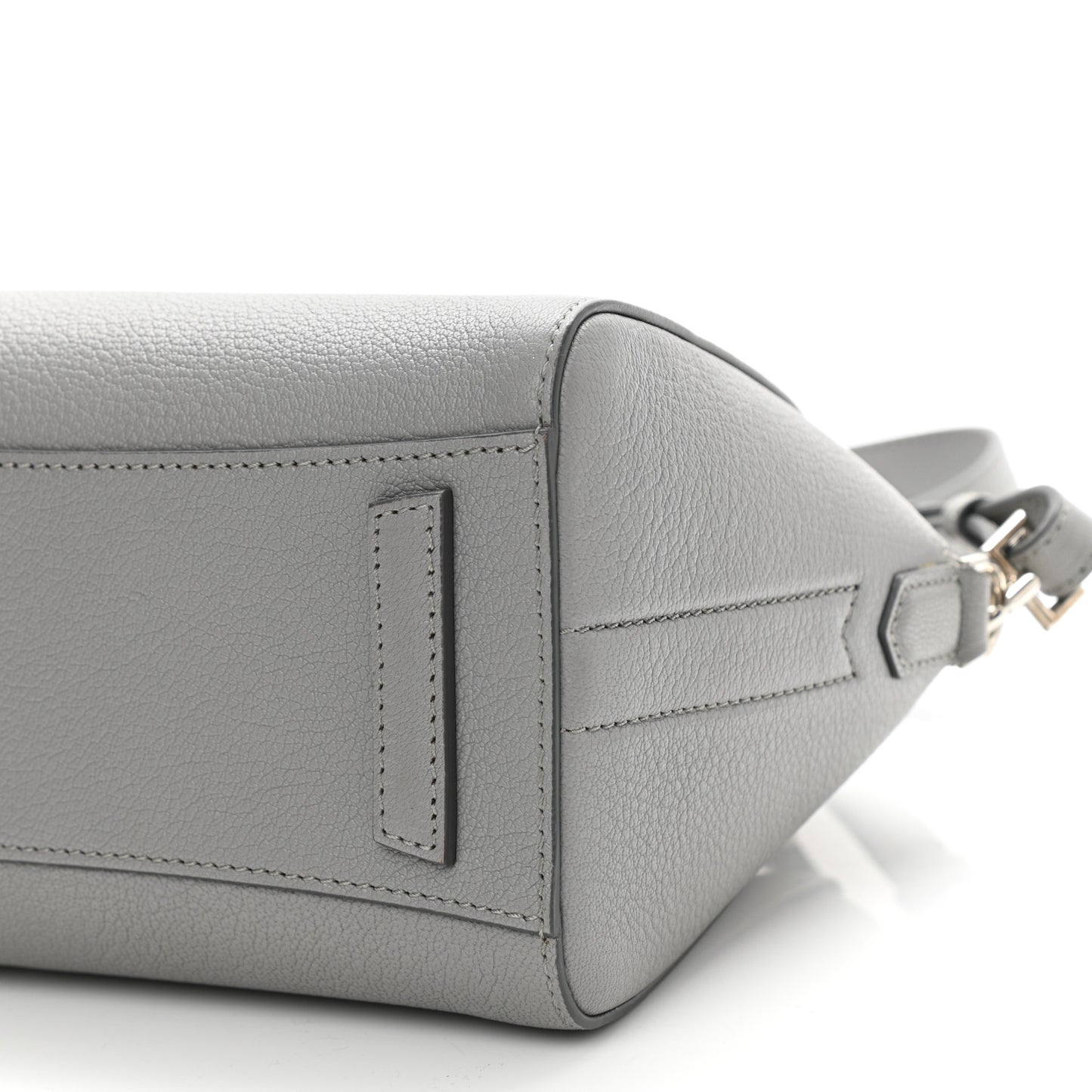 Sugar Goatskin Mini Antigona Pearl Grey