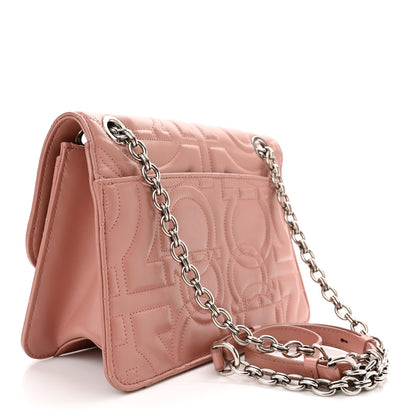 Salvatore Ferragamo Calfskin Quilted Gancini Flap Bag Antique Rose 3 of 10