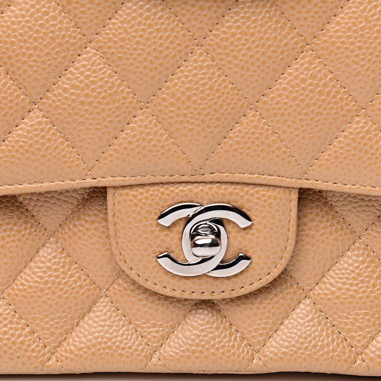 Chanel Caviar Quilted Medium Double Flap Beige 12 of 12