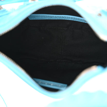 Balenciaga Extra Supple Calfskin Crocodile Embossed Le Cagole Shoulder Bag XS Sky Blue 6 of 11