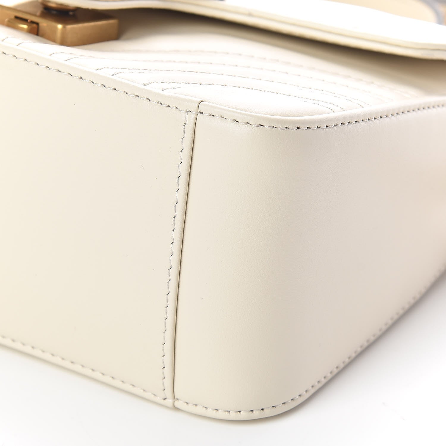 Gucci Calfskin Matelasse Mini GG Marmont Top Handle Shoulder Bag White 7 of 8
