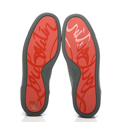 Christian Louboutin Veau Velours Mens Louis Junior Spikes Flat Sneakers 44 Grey 5 of 8