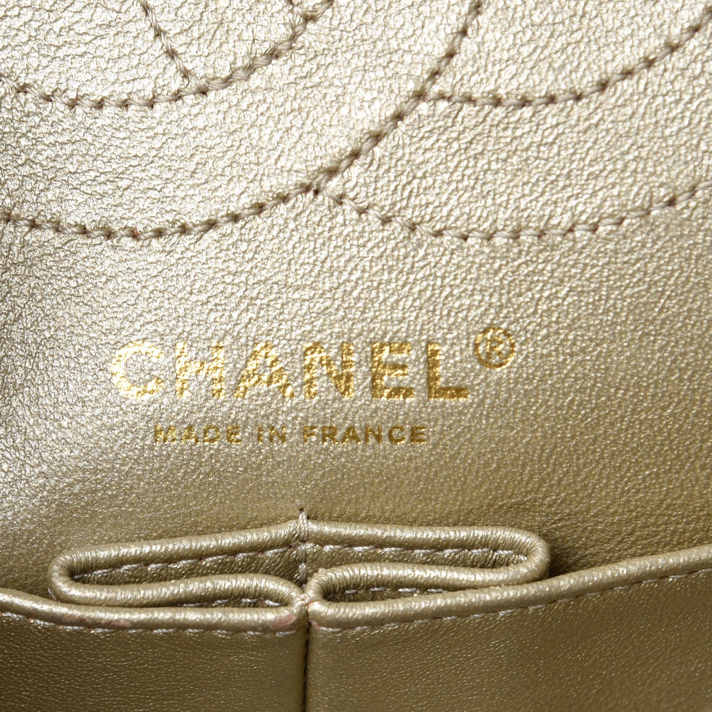 Metallic Aged Calfskin Quilted 2.55 Reissue 225 Flap Gold