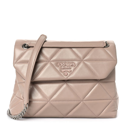Prada Nappa Triangle Stitched Large Spectrum Bag Cipria 1 of 8