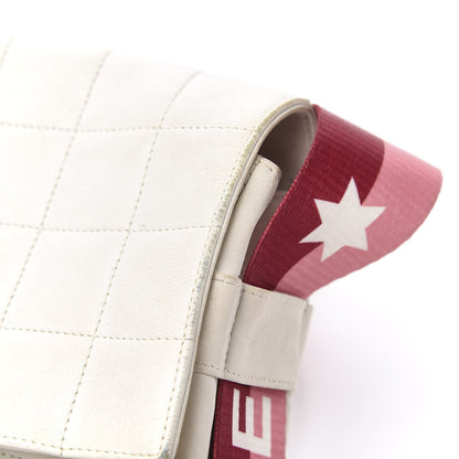 Chanel Lambskin Square Stitched Sport Flap White Red 12 of 15