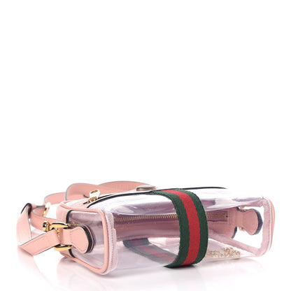 Gucci Vinyl Web Mini Ophidia Transparent Shoulder Bag Perfect Pink 4 of 12