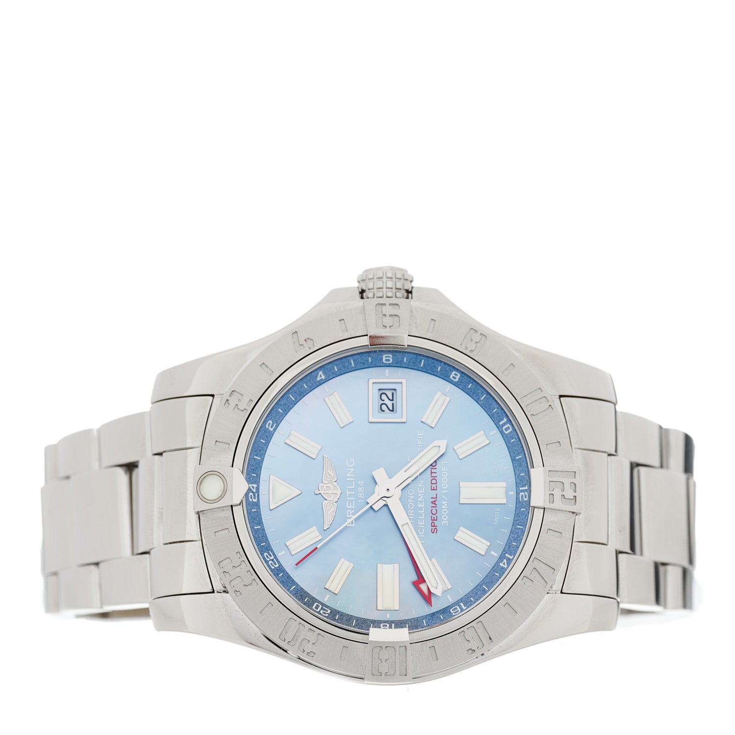 Breitling Stainless Steel Blue Mother of Pearl 43mm Avenger II GMT Automatic Watch A32390 2 of 5