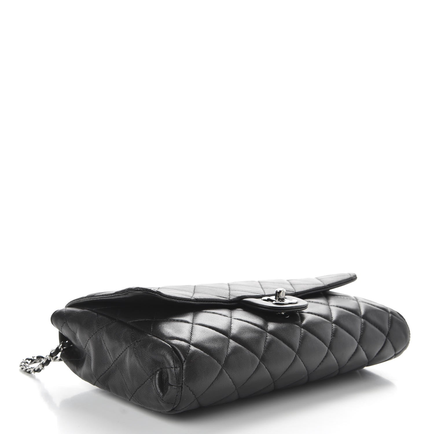 Chanel Lambskin Quilted Clutch With Chain Flap Black 4 of 12