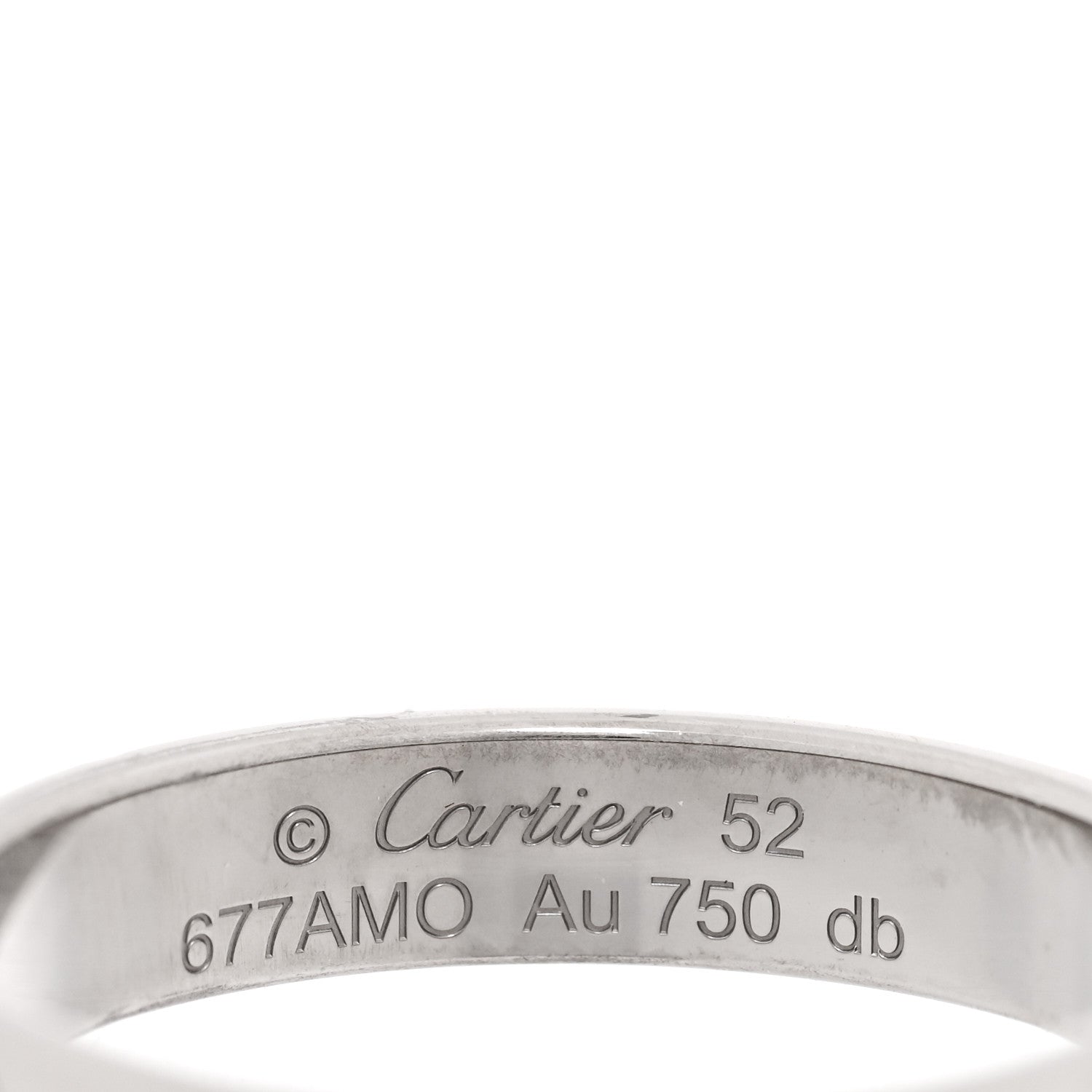 Cartier 18K White Gold 3.5mm LOVE Wedding Band Ring 52 6 4 of 5