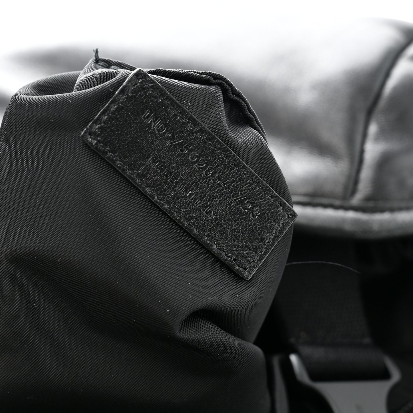 Lambskin Logo Debossed Backpack Black