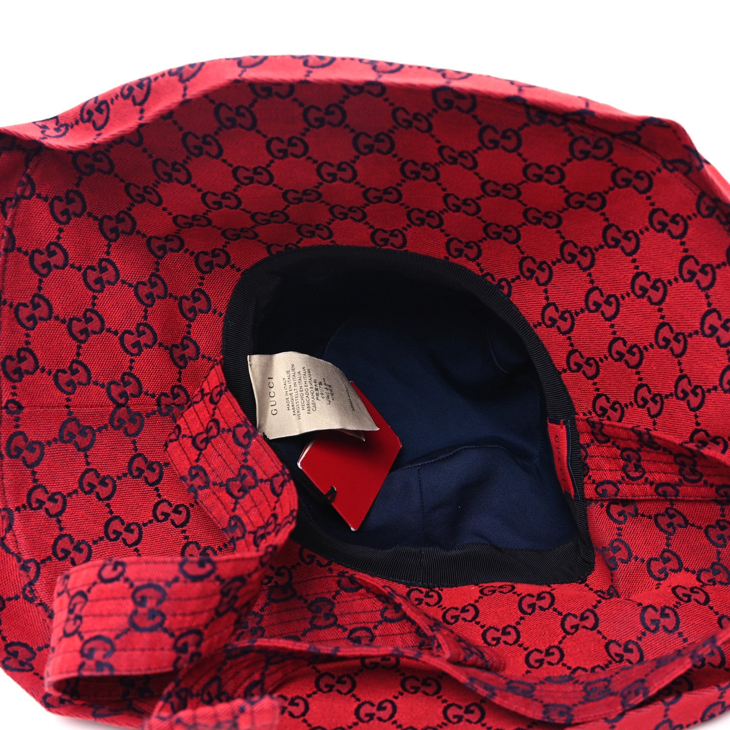 Gucci Monogram Wide Brim Hat L Red Blue 7 of 9